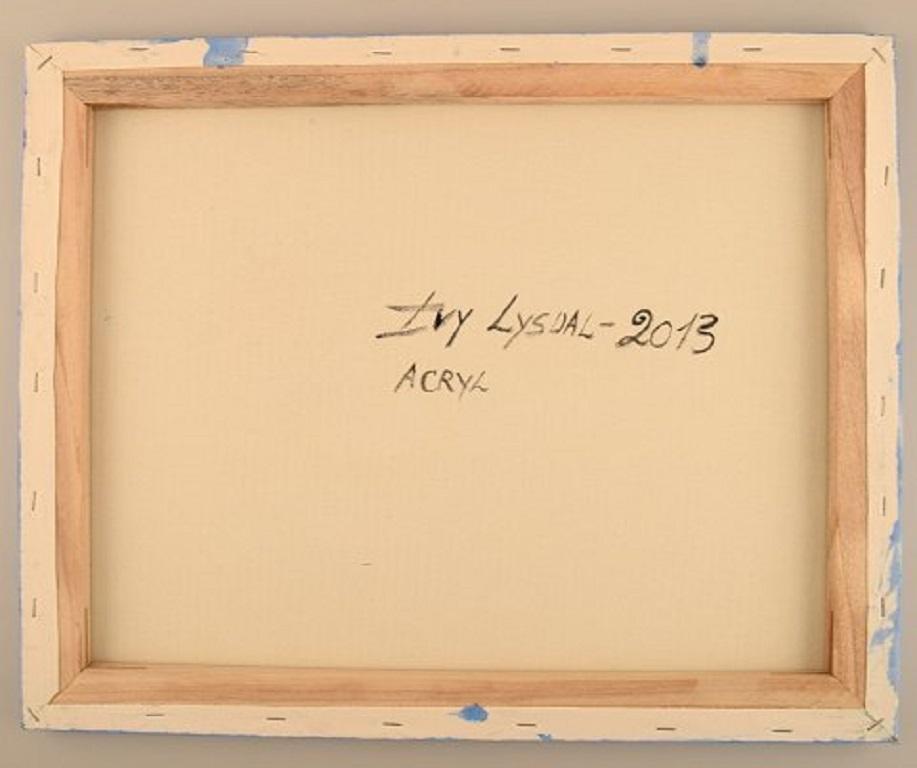 Ivy Lysdal, Acryl auf Leinwand, abstraktes, modernistisches Gemälde, datiert 2013 (Dänisch) im Angebot