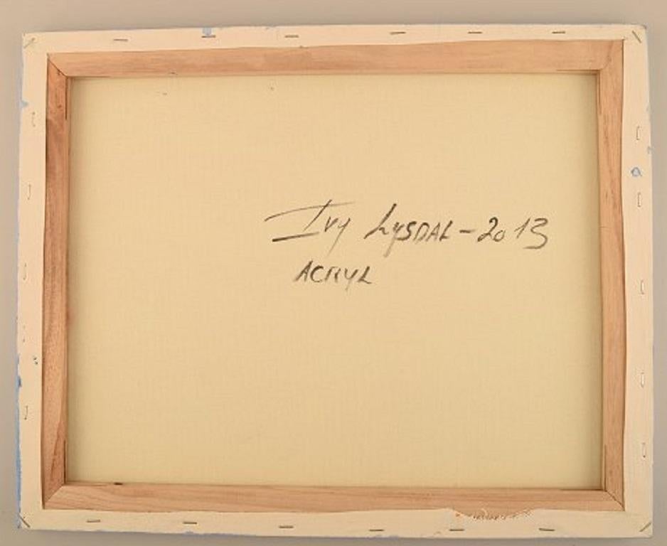 Ivy Lysdal, B. 1937. Acryl auf Leinwand. Gemälde der abstrakten Moderne. Datiert 2013 im Zustand „Gut“ im Angebot in Copenhagen, DK