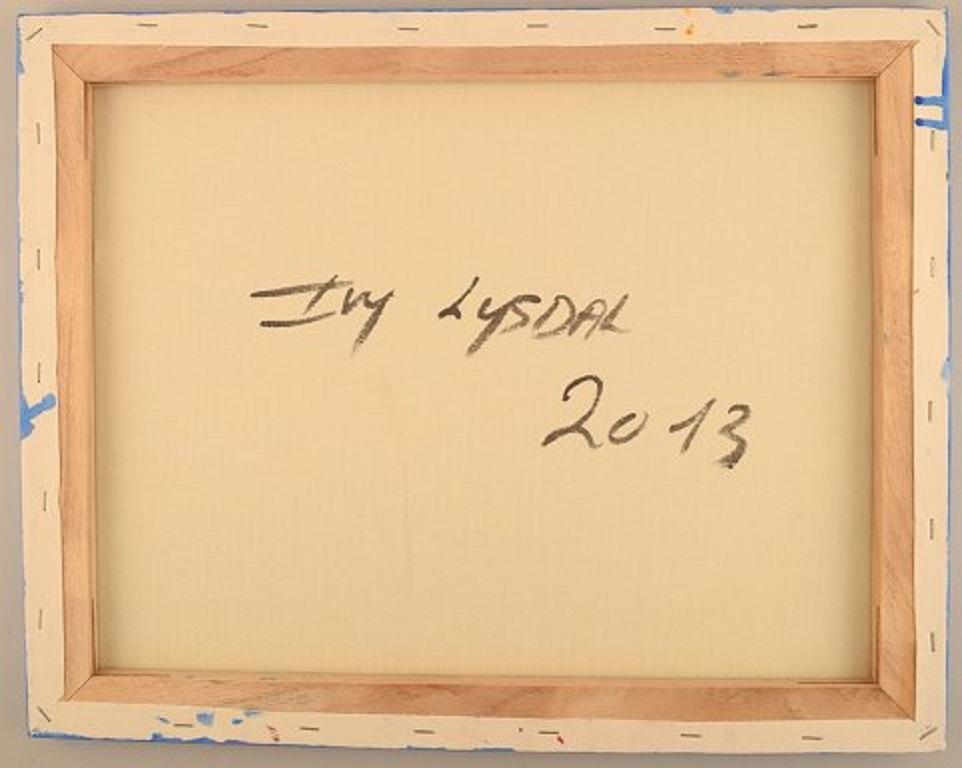 Ivy Lysdal, nacida en 1937. Acrílico sobre lienzo. Pintura Modernista Abstracta. Fechado en 2013 Danés en venta