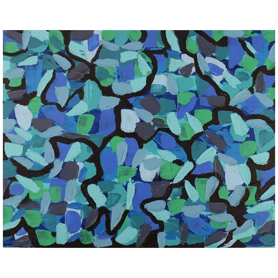 Ivy Lysdal, nata nel 1937. Acrilico su tela. Pittura astratta modernista. Data 2013