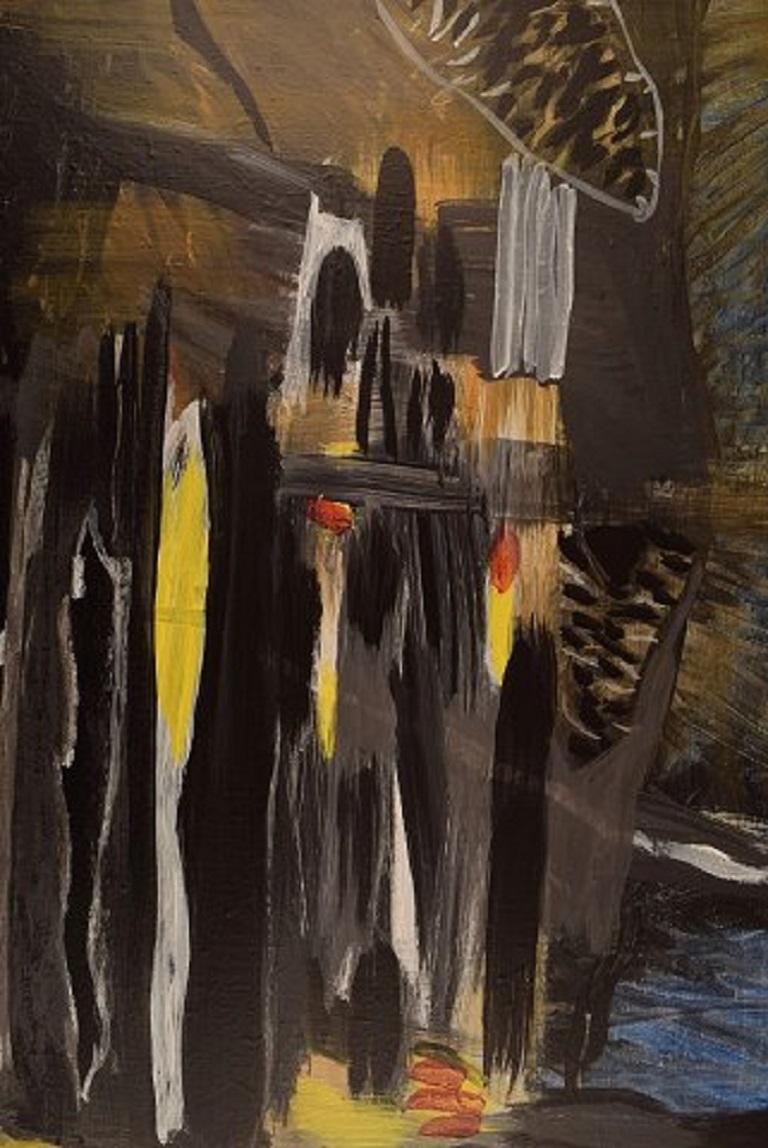 Ivy Lysdal, geboren 1937. Dänischer Keramiker und Maler.
Acryl auf Leinwand.
Abstrakte modernistische Malerei.
Unterschrieben.
Ende des 20. Jahrhunderts.
Maße der Leinwand: 97 x 73 cm.
Provenienz: Aus dem Atelier des Künstlers.

Ausbildung