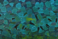 Ivy Lysdal, Acryl auf Leinwand, abstraktes, modernistisches Gemälde, spätes 20. Jahrhundert