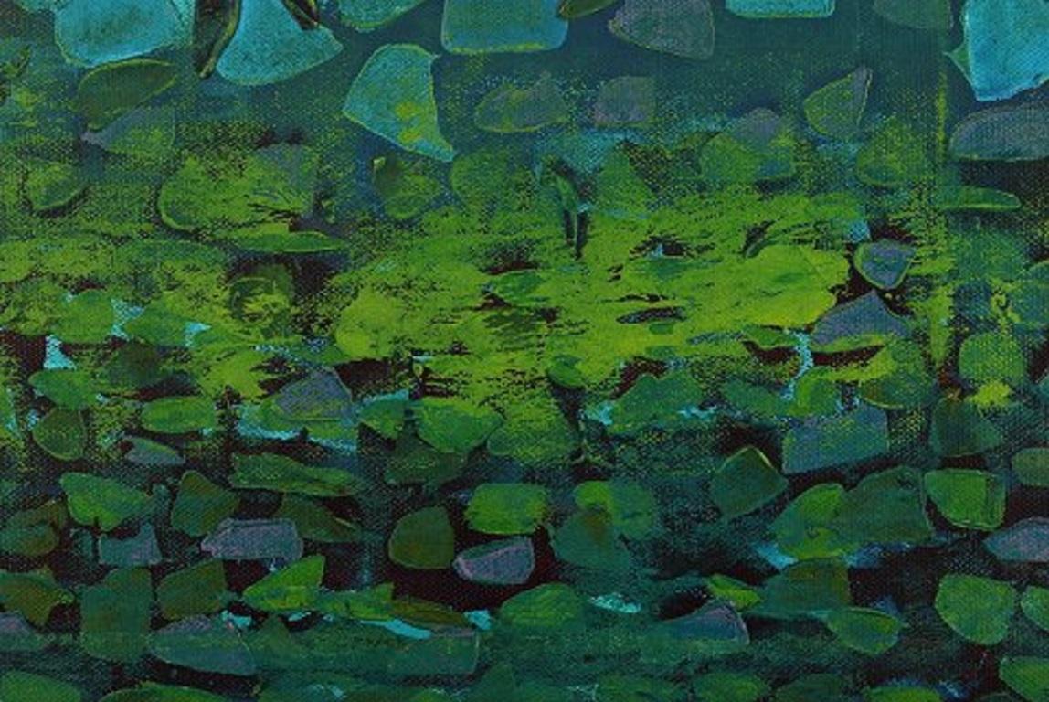 Danish Ivy Lysdal, Acrylic on Canvas, Abstract Modernist Painting, Late 20th Century For Sale