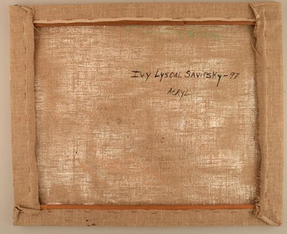 Ivy Lysdal, n. 1937, Acrílico sobre lienzo, Pintura modernista, Fechado en 1997 en Bueno estado para la venta en Copenhagen, DK
