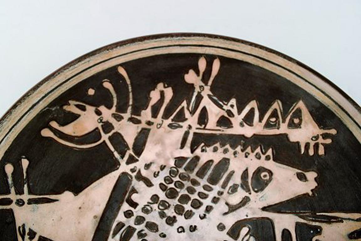 Ivy Lysdal, B. 1937, Danish Ceramist and Painter, Unique Bowl in Glazed Ceramics In Good Condition For Sale In København, Copenhagen