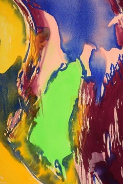 Ivy Lysdal, nato nel 1937, Guazzo su cartone, Pittura astratta modernista