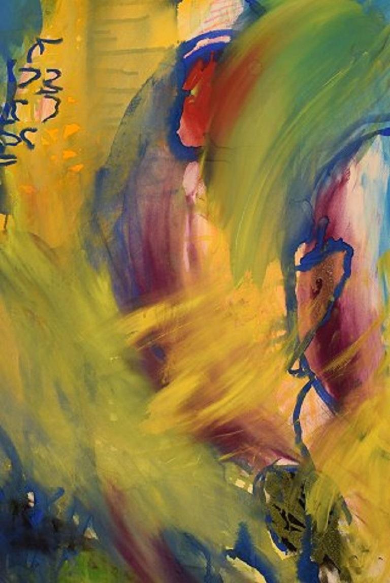 Ivy Lysdal, nata nel 1937. Ceramista e pittore danese. 
Guazzo su cartone. 
Pittura astratta modernista. Tavolozza colorata.
Datato 1992
Firmato.
Misure: 100 x 70 cm.
Provenienza: Studio dell'artista.

Ha studiato alla Arts & Craft School di