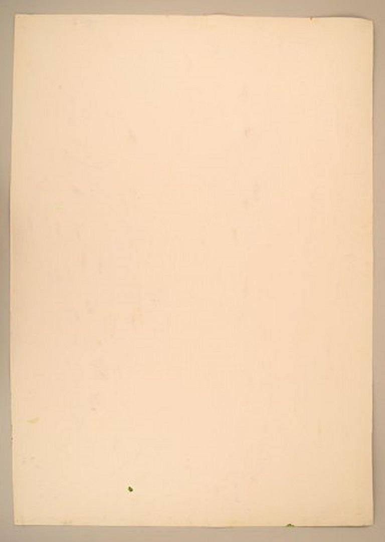 Ivy Lysdal, B 1937, Gouache on Cardboard, Abstract Modernist Painting In Good Condition For Sale In København, Copenhagen