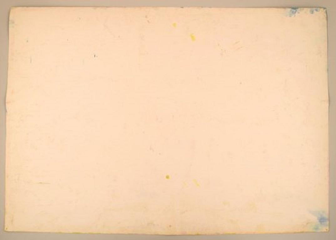 Danese Ivy Lysdal, nato nel 1937, Guazzo su cartone, Pittura astratta modernista in vendita