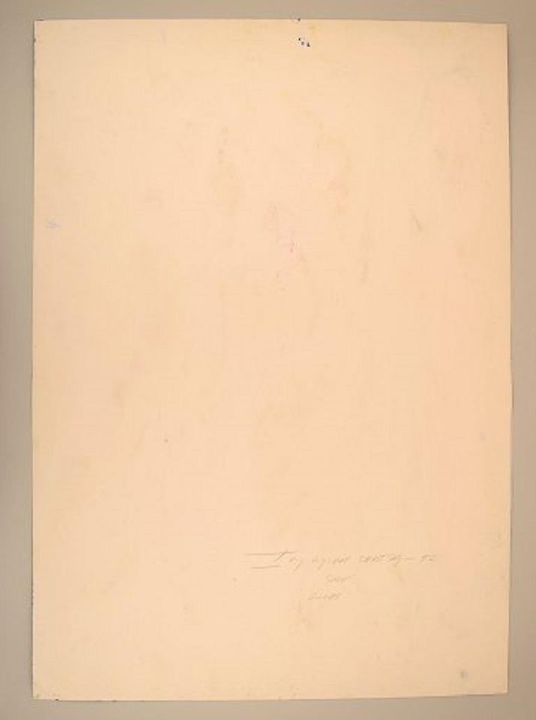 Ivy Lysdal, geb. 1937, Gouache auf Karton, abstraktes modernistisches Gemälde (Dänisch) im Angebot
