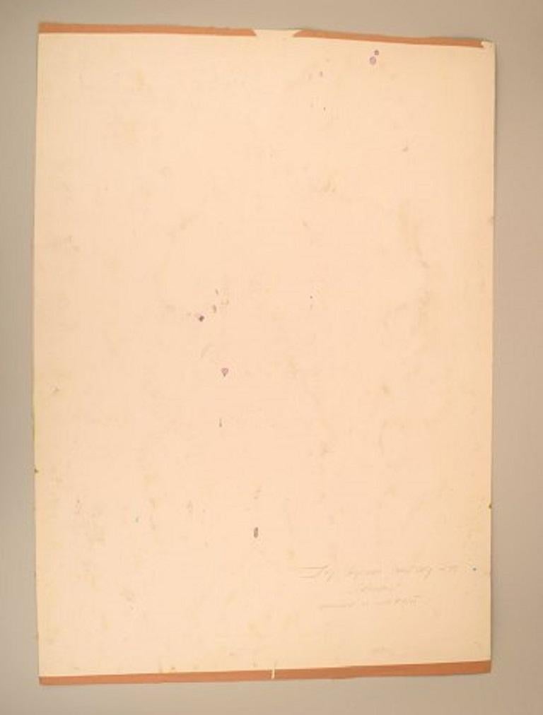 Late 20th Century Ivy Lysdal, B 1937, Gouache on Cardboard, Abstract Modernist Painting For Sale