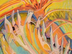 Ivy Lysdal, Gouache and Oil Crayon on Cardboard, Abstract Modernist Painting