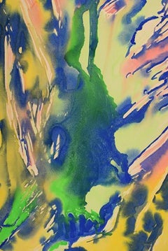 Ivy Lysdal, Gouache on Cardboard, Abstract Modernist Painting, 1991