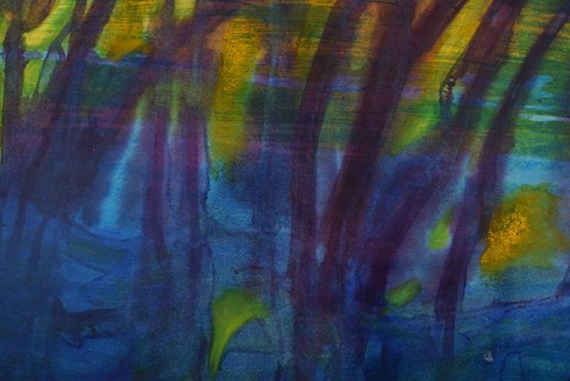 Ivy Lysdal, Gouache sobre cartón, Pintura modernista abstracta Moderno en venta