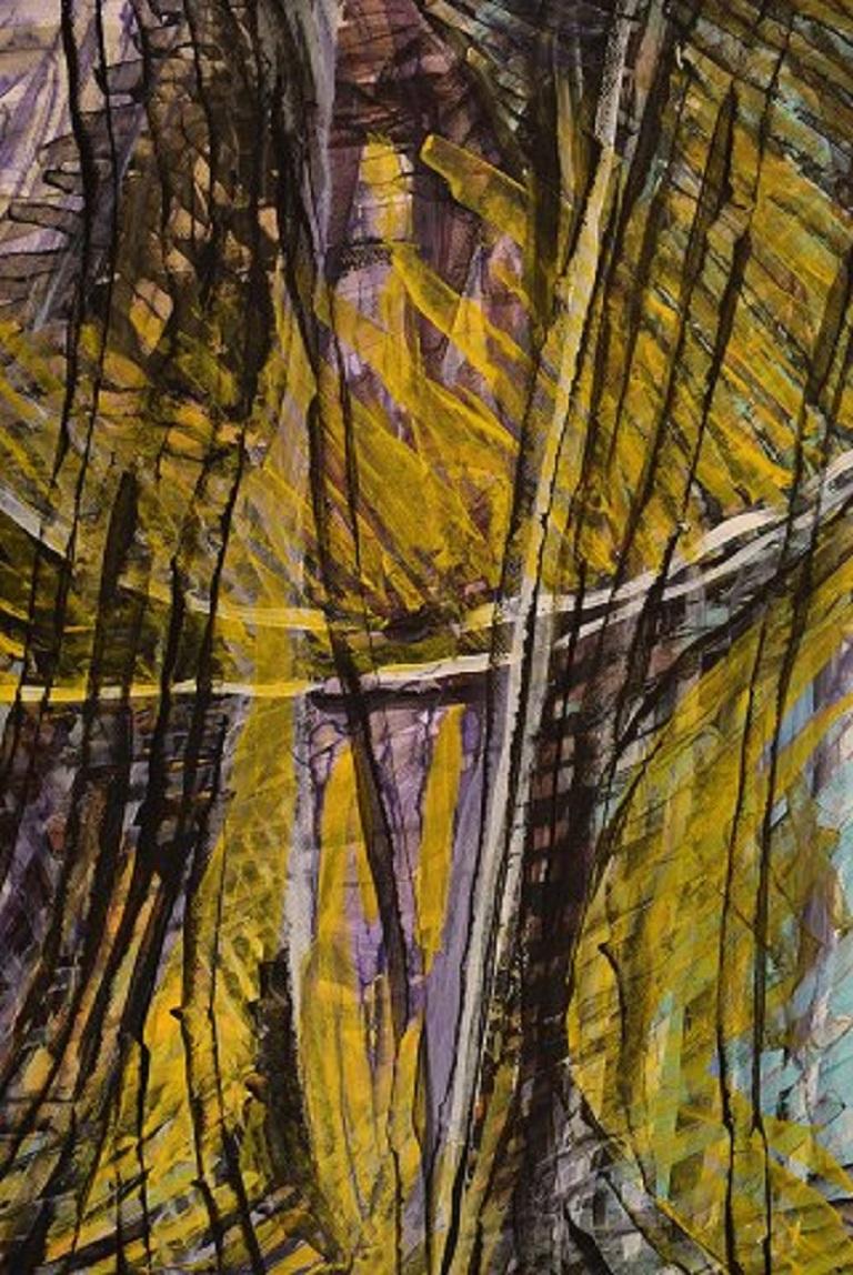 Ivy Lysdal, nata nel 1937. Ceramista e pittore danese. 
Guazzo su cartone. 
Pittura astratta modernista. Tavolozza colorata. 
Fine del XX secolo.
Misure: 105 x 75 cm.
Provenienza: Studio dell'artista stesso

Ha studiato alla Arts & Craft