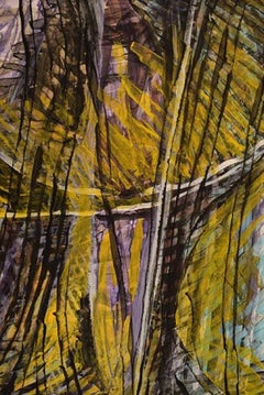 Ivy Lysdal, Gouache on Cardboard, Abstract Modernist Painting, Late 20th Century