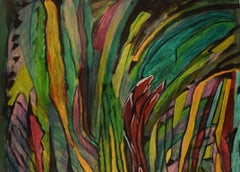 Ivy Lysdal, Gouache on Cardboard, Abstract Modernist Painting, Late 20th Century