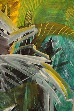 Ivy Lysdal, Gouache on Cardboard, Abstract Modernist Painting, Late 20th Century