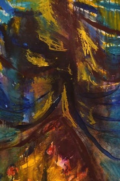 Ivy Lysdal, Gouache on Cardboard, Abstract Modernist Painting, Late 20th C