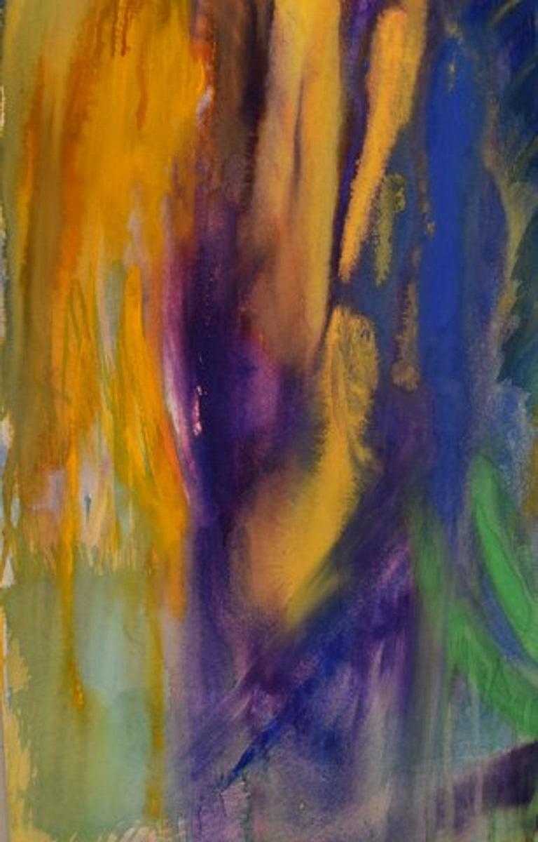 Moderno Ivy Lysdal, Guazzo su cartone, Pittura astratta modernista, fine XX secolo in vendita