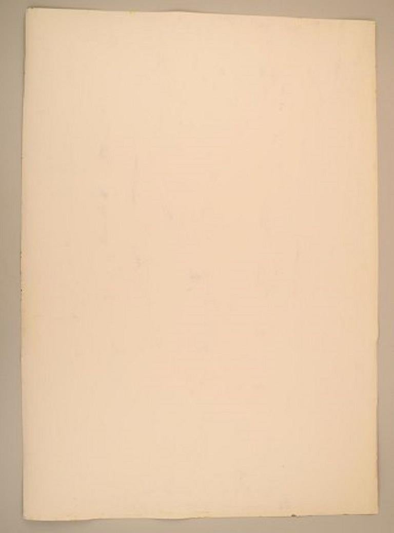 Ivy Lysdal, Gouache auf Karton, abstraktes modernistisches Gemälde, spätes 20. Jahrhundert (Dänisch) im Angebot