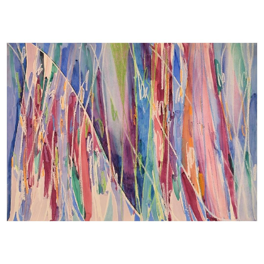 Ivy Lysdal, Guazzo su cartone, Pittura astratta modernista, fine XX secolo