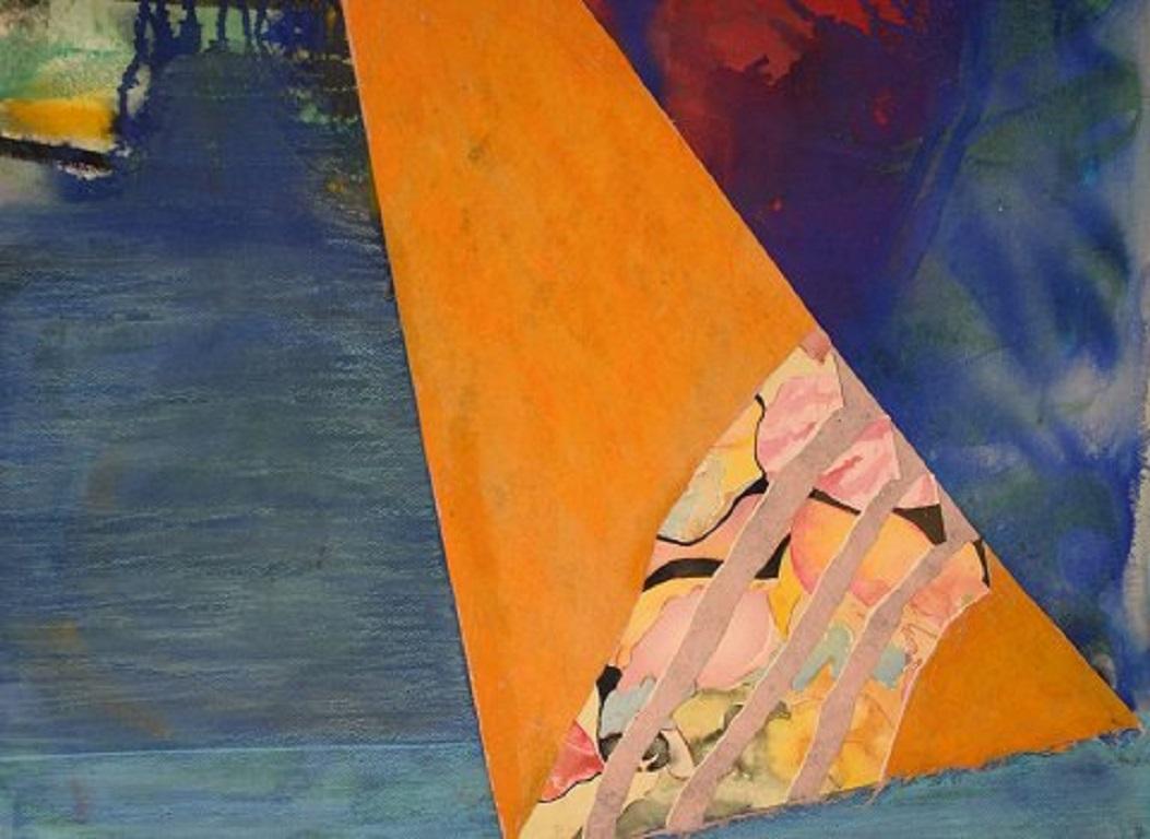 Ivy Lysdal, Mixed-Media auf Karton, abstraktes modernistisches Gemälde (Moderne) im Angebot