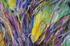 Ivy Lysdal, Mixed Media on Cardboard, Large Abstract Modernist Painting