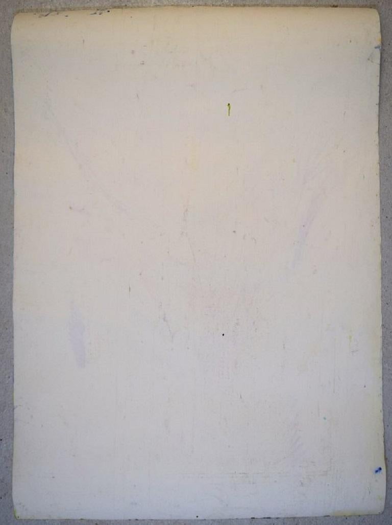 20th Century Ivy Lysdal, Mixed Media on Cardboard, Large Abstract Modernist Painting For Sale