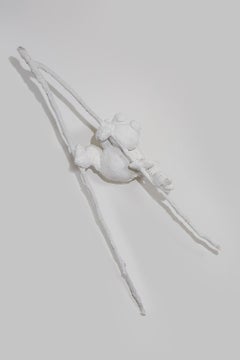 Wall sculpture of frog on branch: 'Frog'