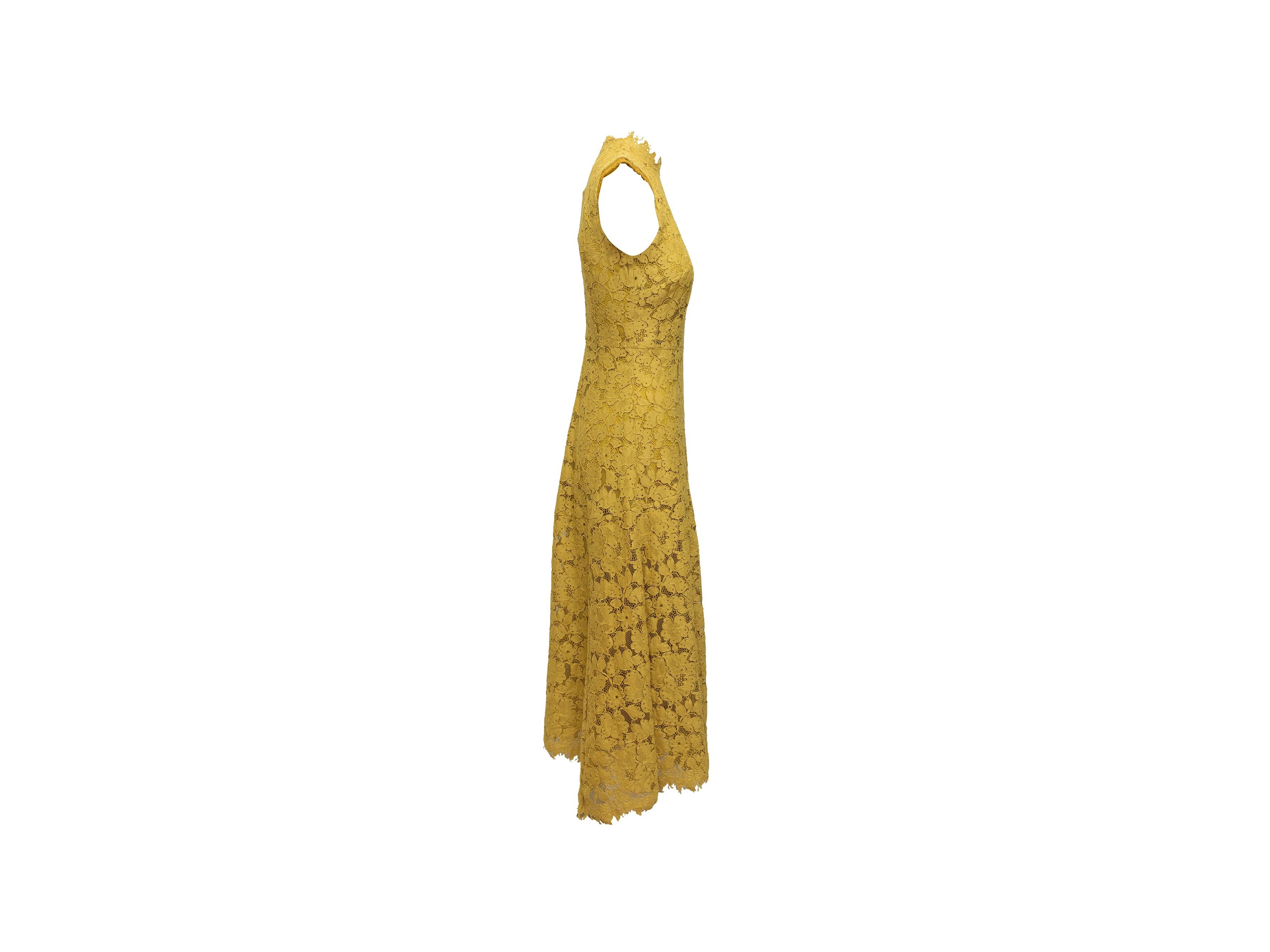 Women's Ivy & Oak Yellow Lace Sleeveless Dress