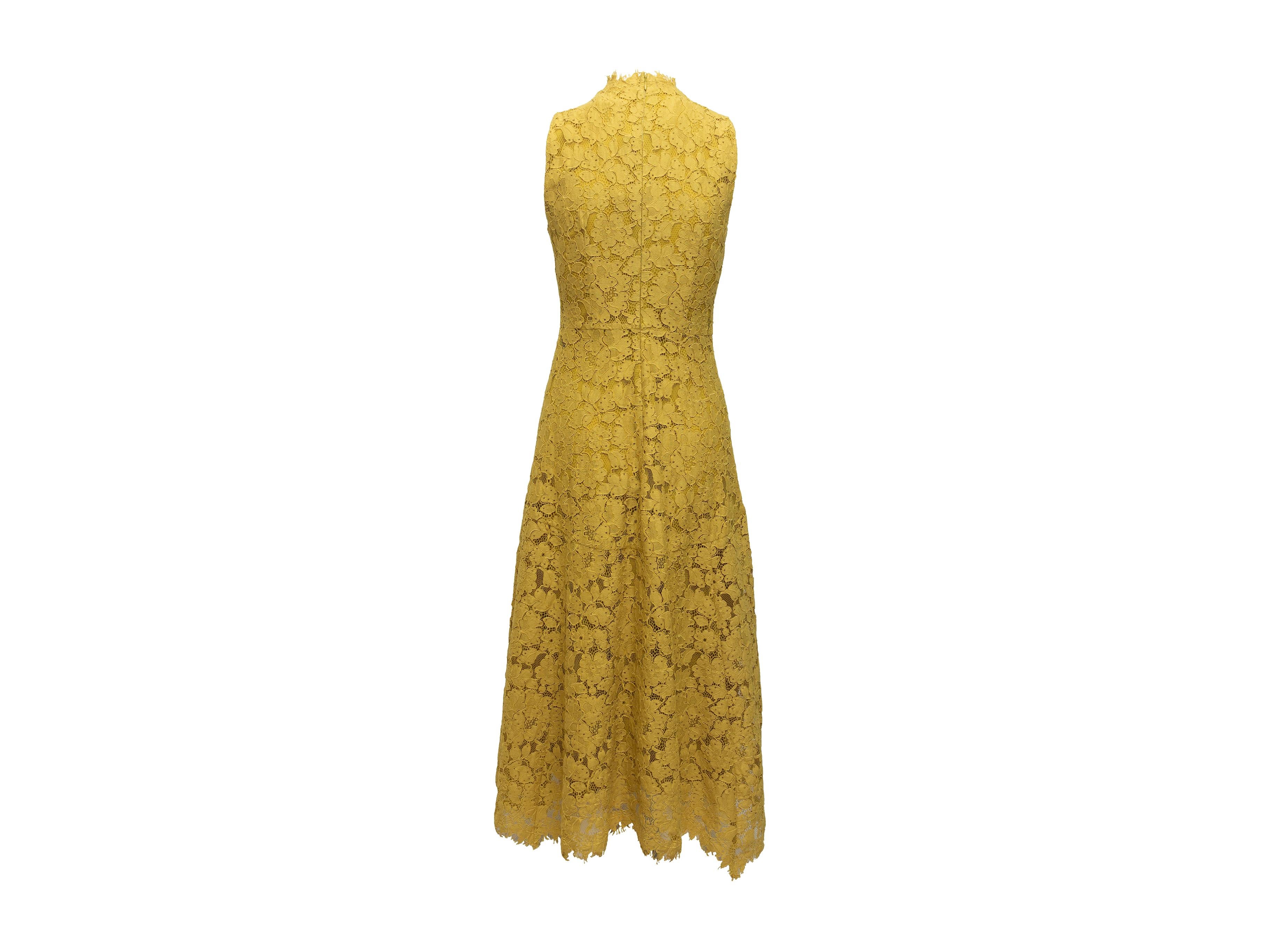 Ivy & Oak Yellow Lace Sleeveless Dress 1