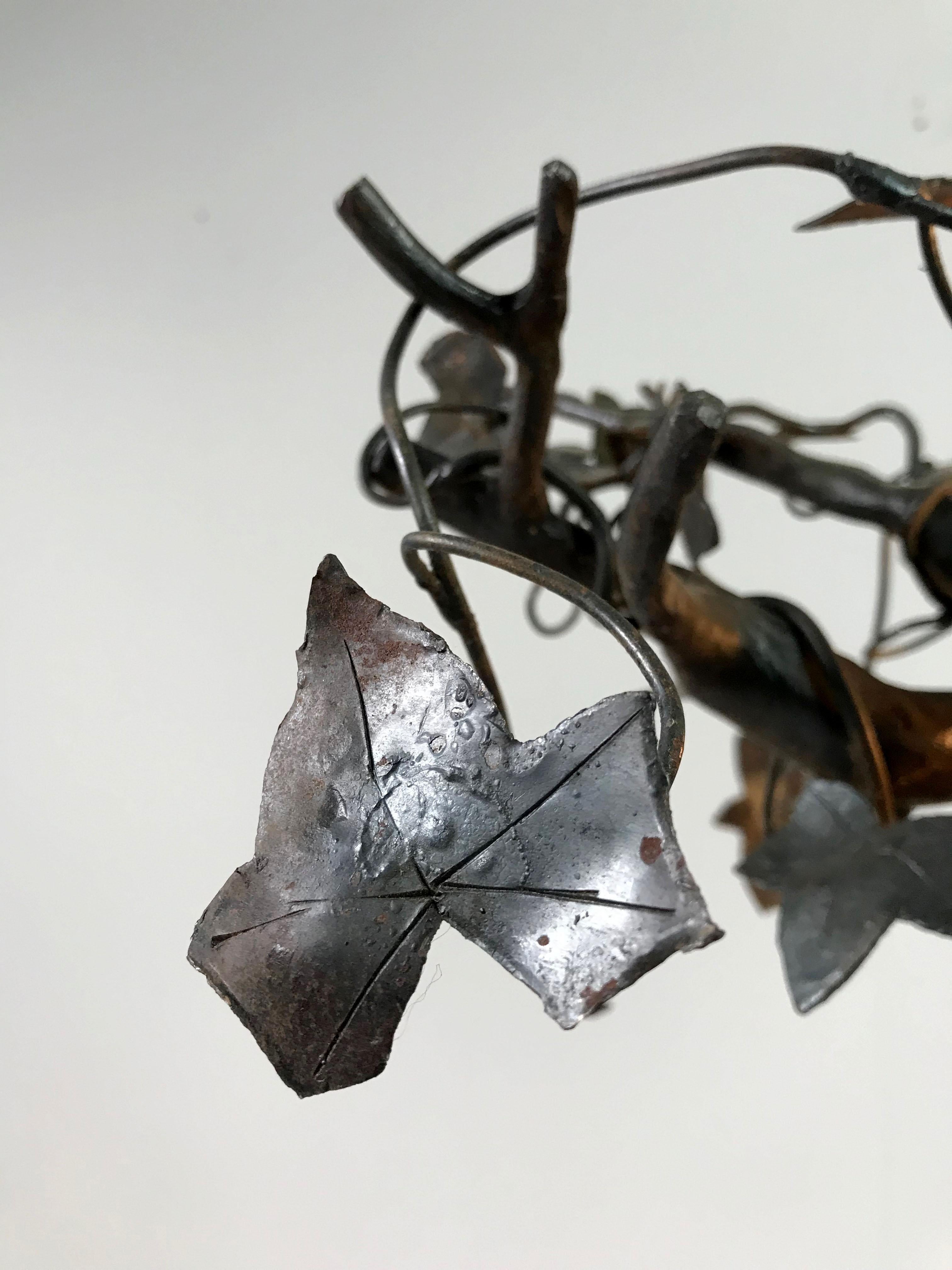 Albero di edera, scultura luminosa in metallo, 1960 in vendita 3