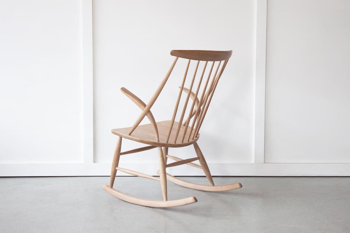 Beech 'IW3' Rocking Chair, Mid 20th Century Danish 