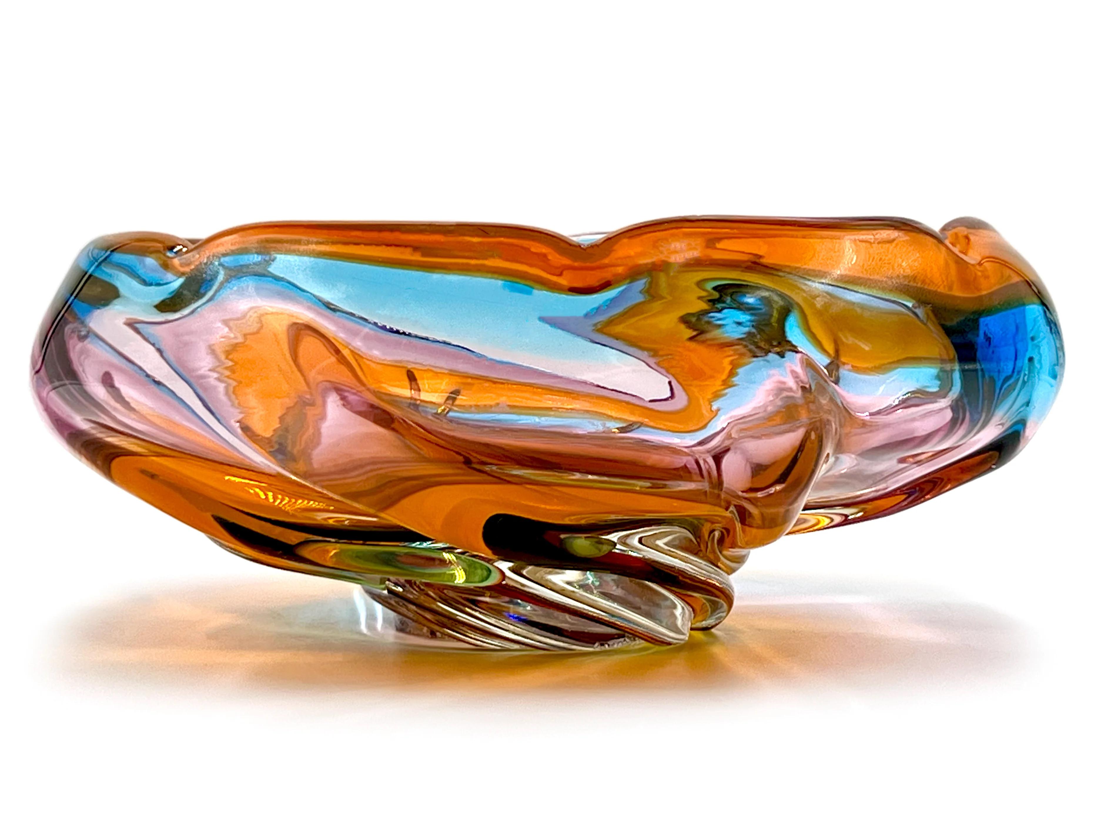 Verre Iwatsu (Japon) de leur gamme Hineri  Centre de table en verre d'art 10 Bon état - En vente à NEWTOWN, AU