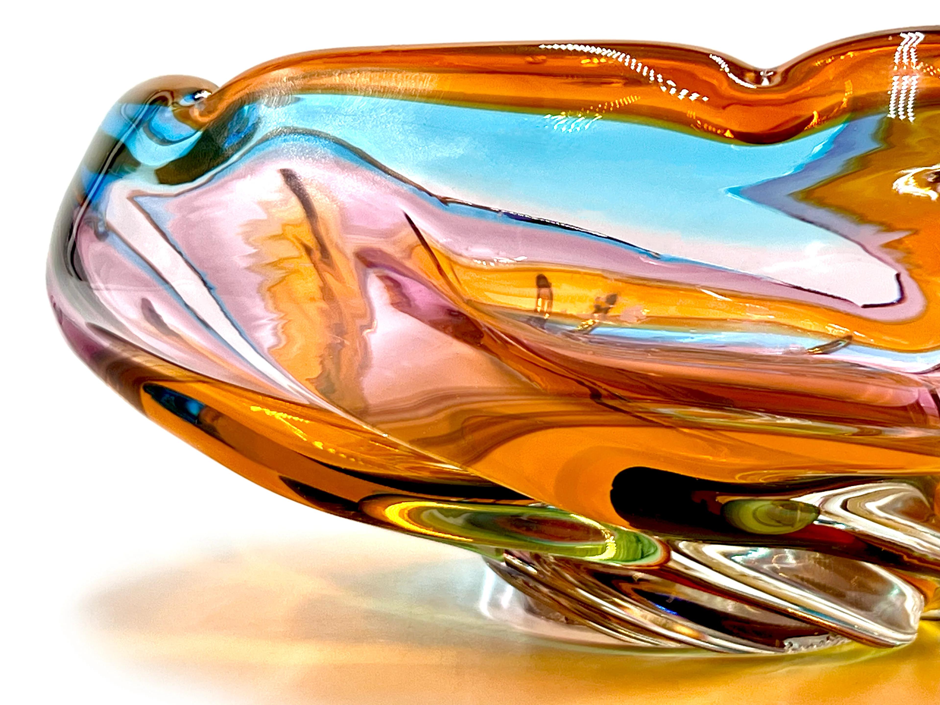 Verre Iwatsu (Japon) de leur gamme Hineri  Centre de table en verre d'art 10 en vente 1