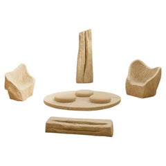 Ensemble d'autel architectural « Iwaya » en travertin sculpté, par Andrés Monnier