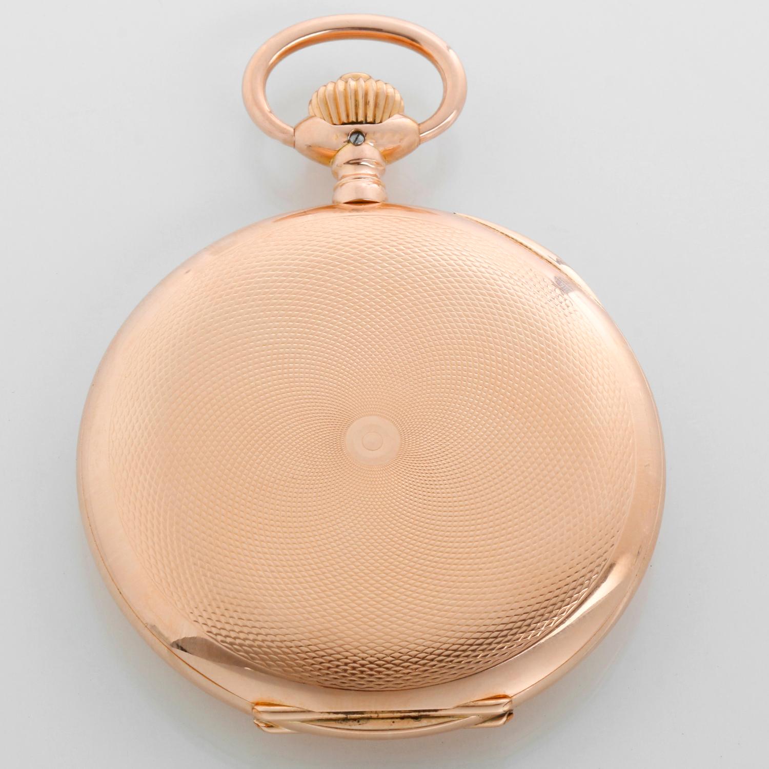 IWC 14k Gold Pocket Men's Hunting Case Antique Pocket Watch In Excellent Condition For Sale In Dallas, TX