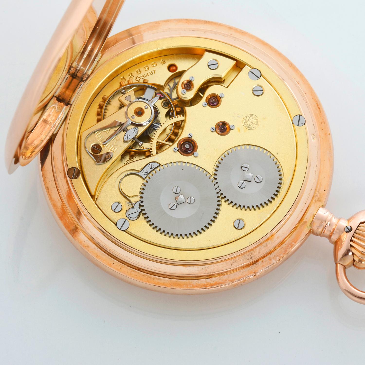 IWC 14k Gold Pocket Men's Hunting Case Antique Pocket Watch For Sale 1