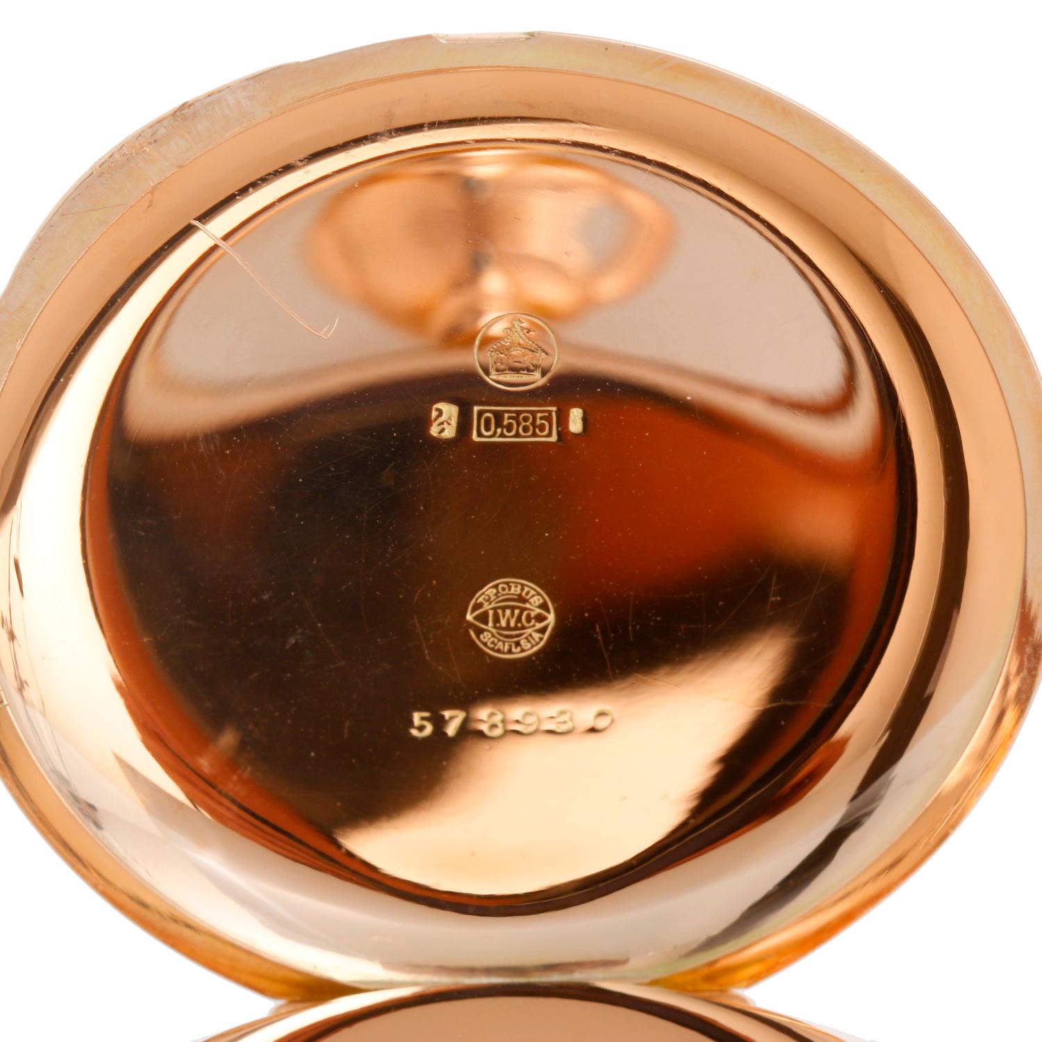 IWC 14k Gold Pocket Men's Hunting Case Antique Pocket Watch For Sale 2