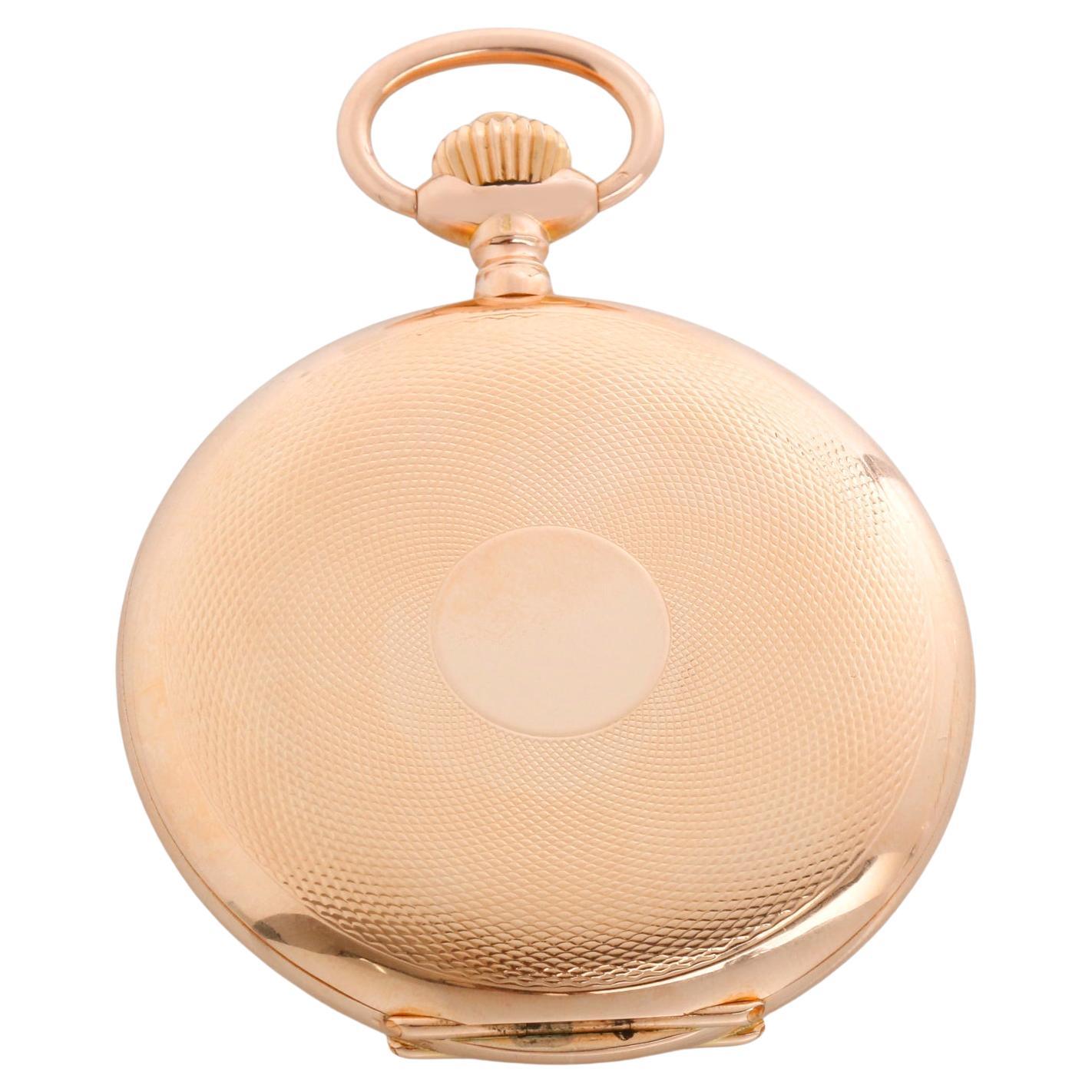 IWC 14k Gold Pocket Men's Hunting Case Antique Pocket Watch For Sale