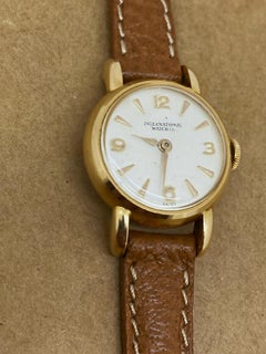 IWC 18K Rose Gold Vintage c1950's Manual 17 Jewels Hooded Lugs 21mm Ladies Watch