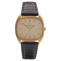 Used IWC 18k. yellow gold men's manual winding wristwatch, 1980's 