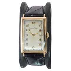 I.W.C. 18Kt Solid Yellow Gold Art Deco Oversized Tank Watch circa 1930's