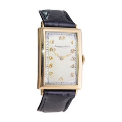 I.W.C. 18Kt Solid Yellow Gold Art Deco Oversized Tank Watch circa 1930's