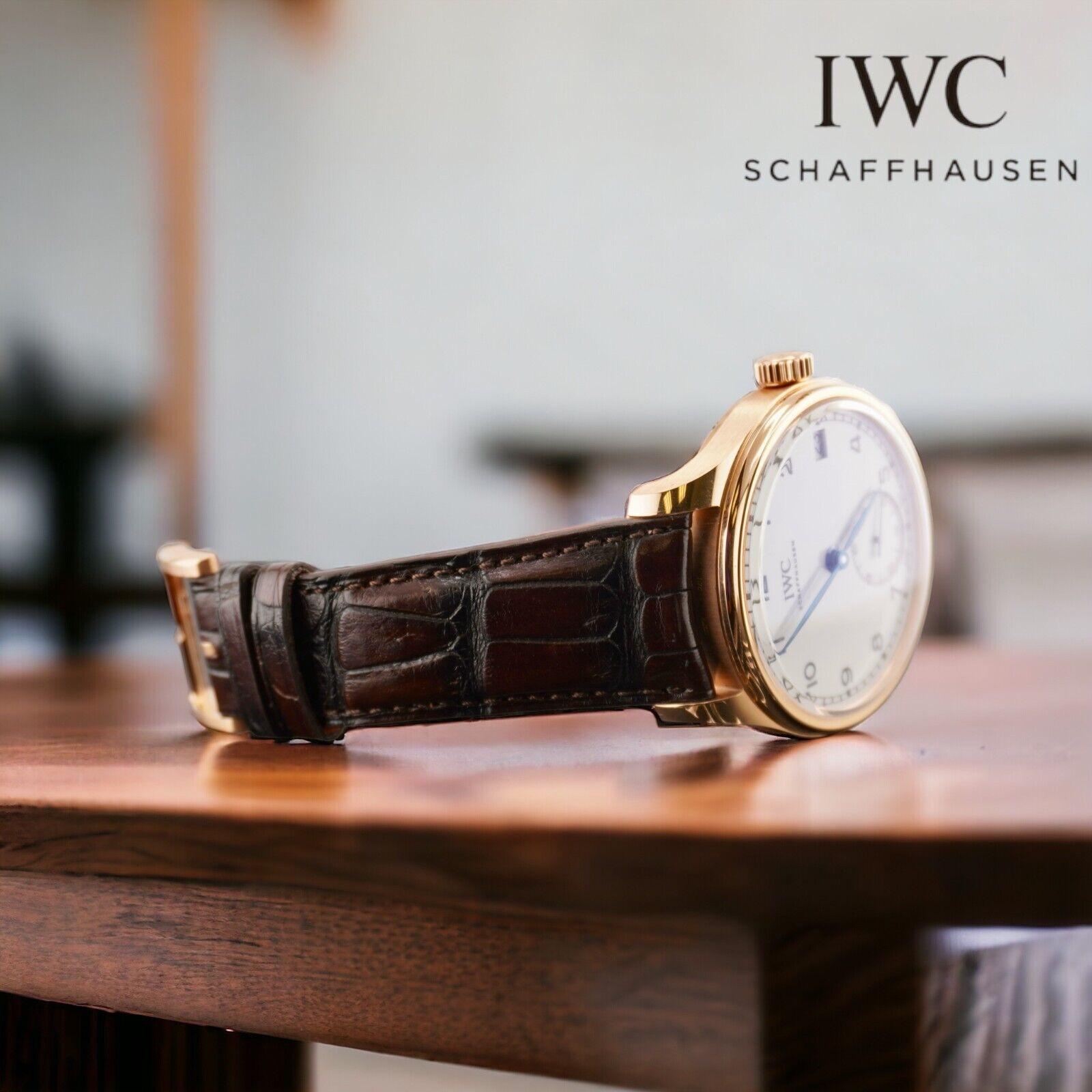 IWC 43MM Schaffhausen Portugieser Watch

Pre-owned w/ Original Box & Card
100% Authentic Authenticity Card
Condition - (Excellent Condition) - See Pics
Watch Reference - IW510211
Model - Schaffhausen Portugieser
Dial Color - White
Material - 18k