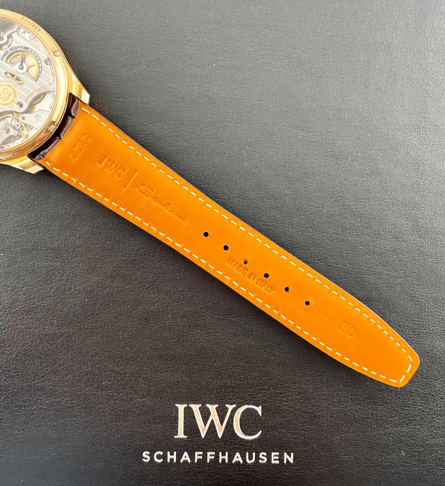IWC 43MM Schaffhausen Portugieser 18k Rose Gold weißes Zifferblatt Lederband IW510211 im Angebot 4