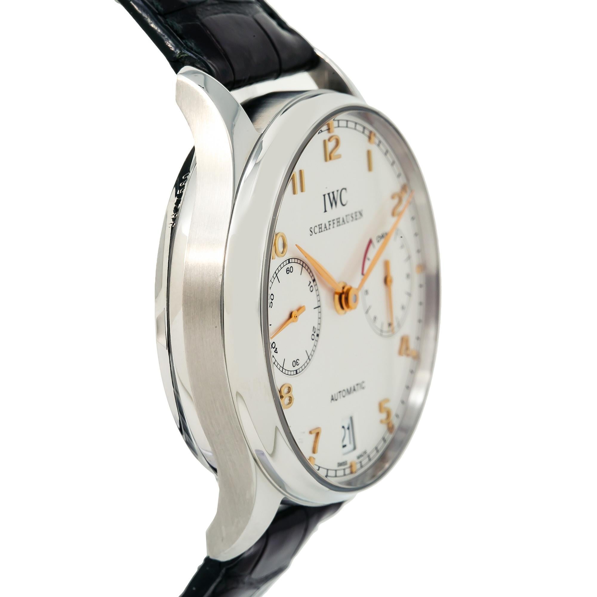 Modern IWC 7 Day Schaffhausen IW500114 Box and Papers 2013 Men's Automatic Watch For Sale
