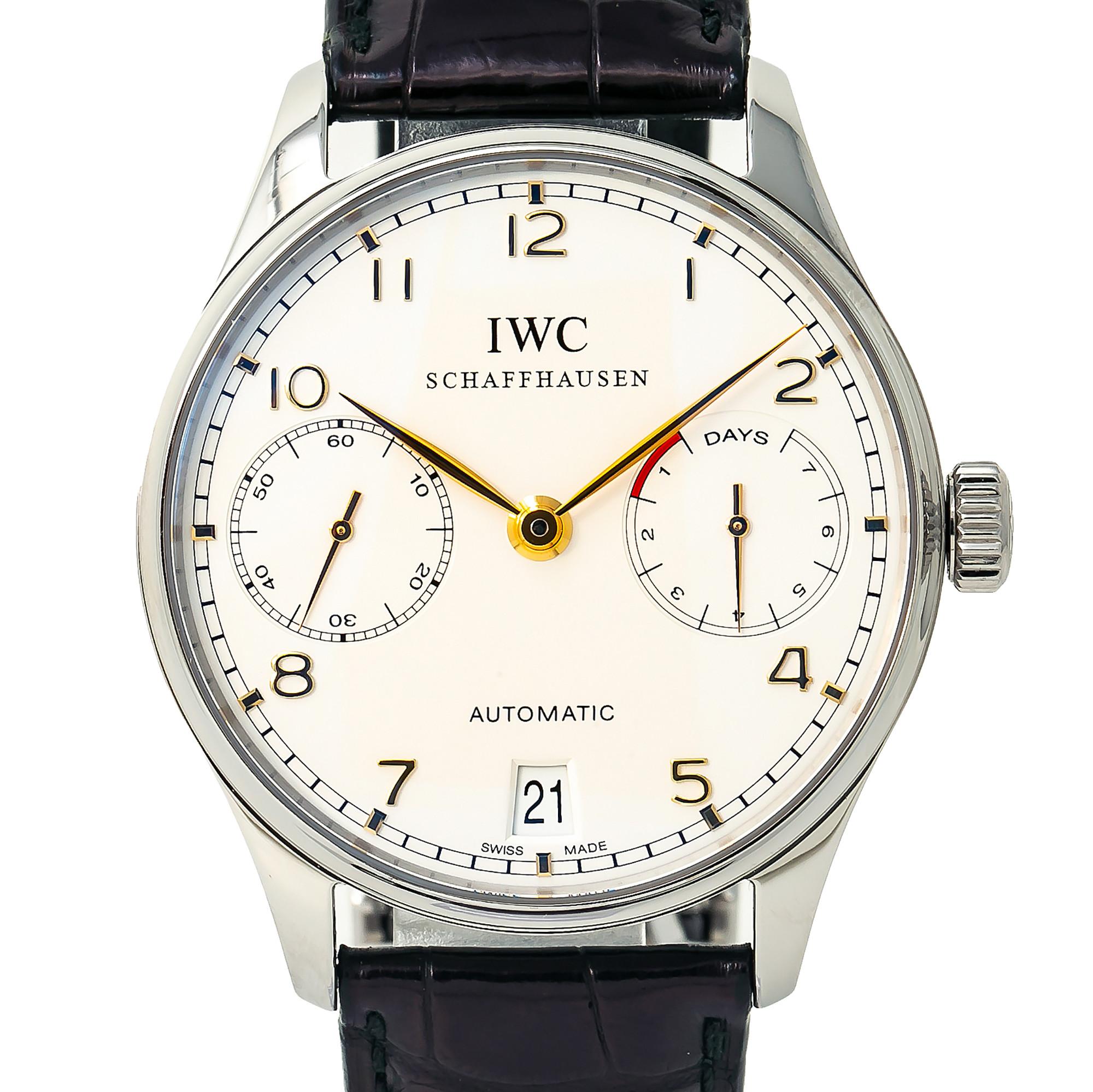 IWC 7 Day Schaffhausen IW500114 Box and Papers 2013 Men's Automatic Watch For Sale 1