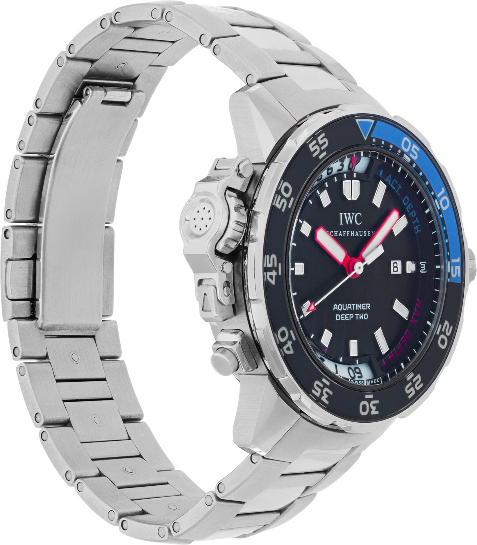 Orologio da polso automatico IWC Aquatimer con quadrante nero e profondimetro Ref IW354702 In condizioni ottime in vendita a Surfside, FL